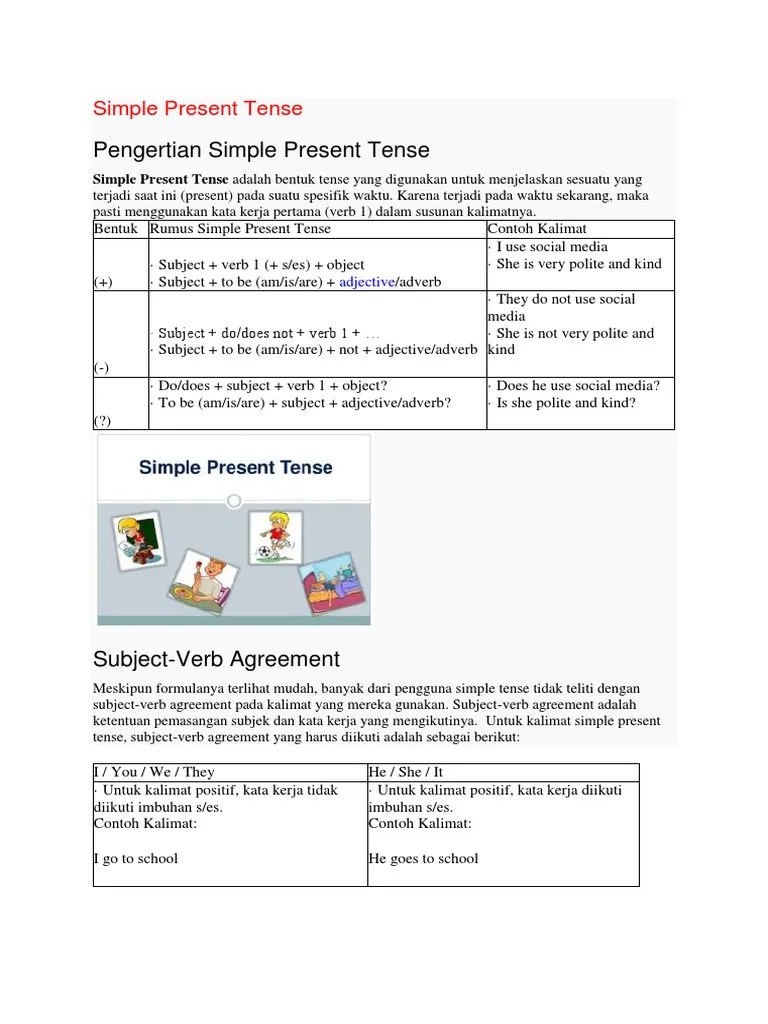 Contoh Kalimat Simple Present Tense Positif Negatif Interogatif Englishcoo 