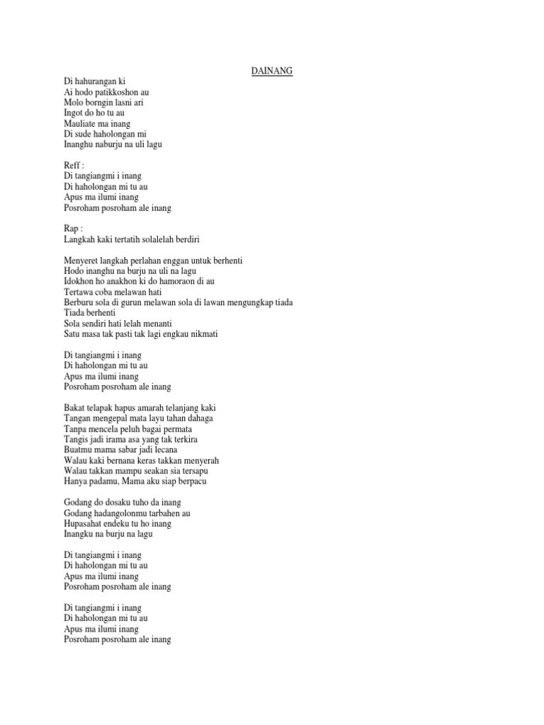 Lirik Lagu Dainang | PDF