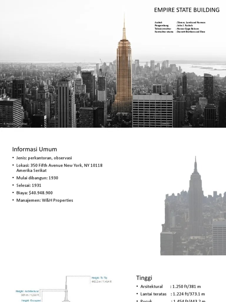 EMPIRE STATE BUILDING Denah Dan Struktur | PDF