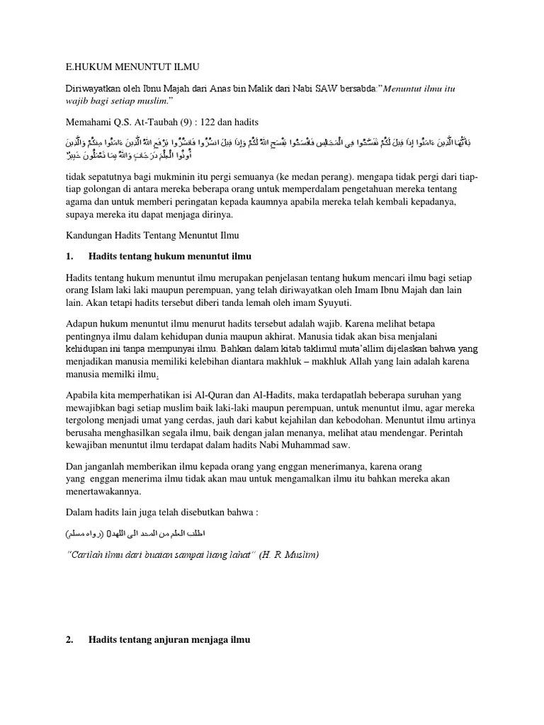 Carilah Ilmu Dari Buaian Sampai Liang Lahat Hr Muslim - Terkait Ilmu