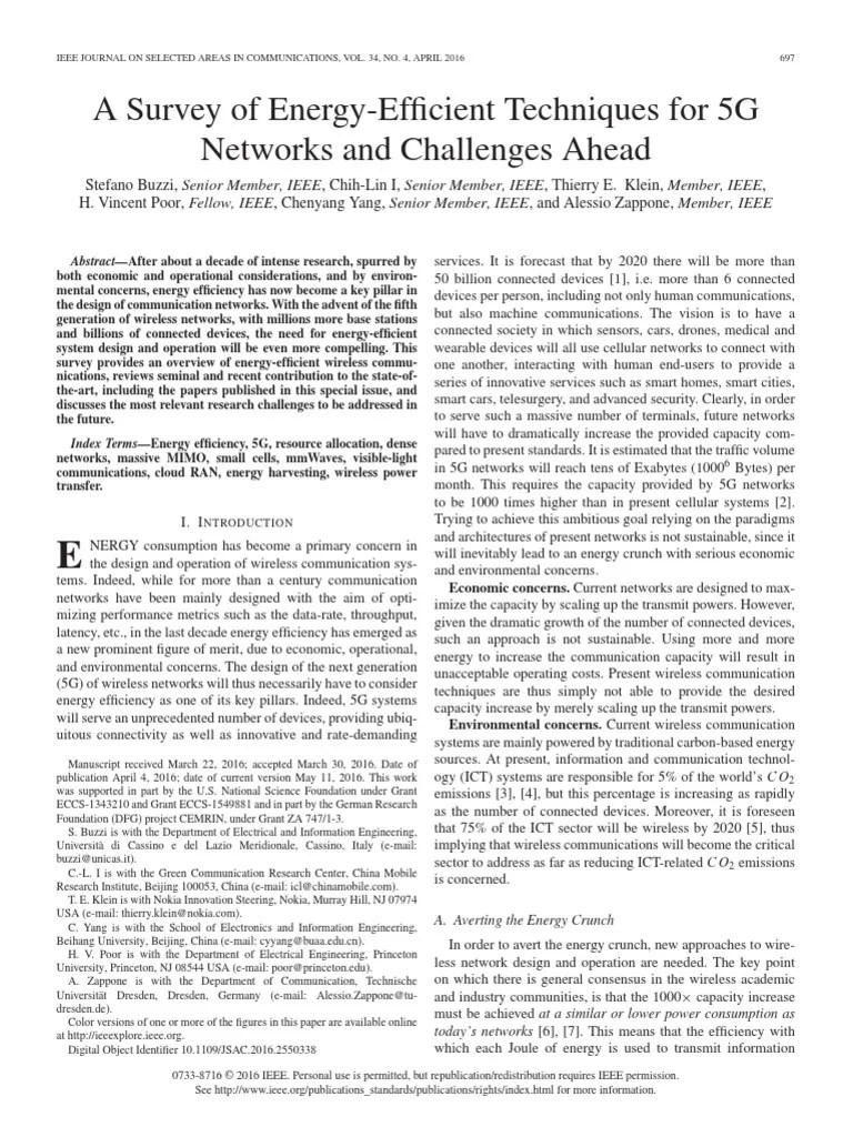 A Survey Of Energy-Efficient Techniques For 5G Networks And Challenges ...