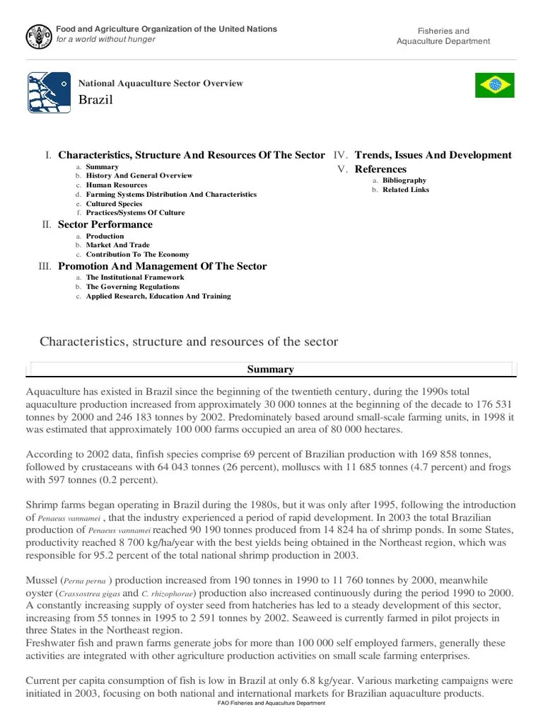 FAO Fisheries & Aquaculture - National Aquaculture Sector Overview ...