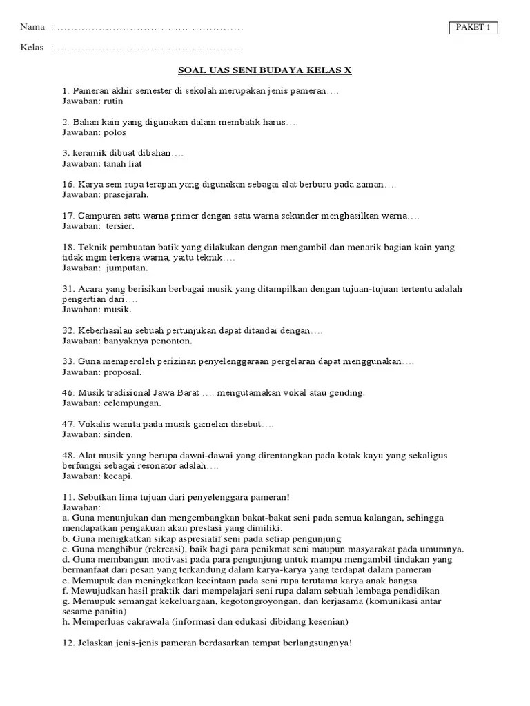 Lalu sebetulnya implementasi manajemen pada pergelaran tari itu seperti apa? Seni Budaya Kelas X Pdf