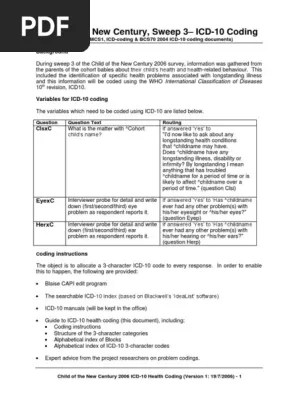 This is thoroughly answered here. Icd10 Coding Instructions Pdf Congenital Disorder International Statistical Classification Of Diseases And Related Health Problems