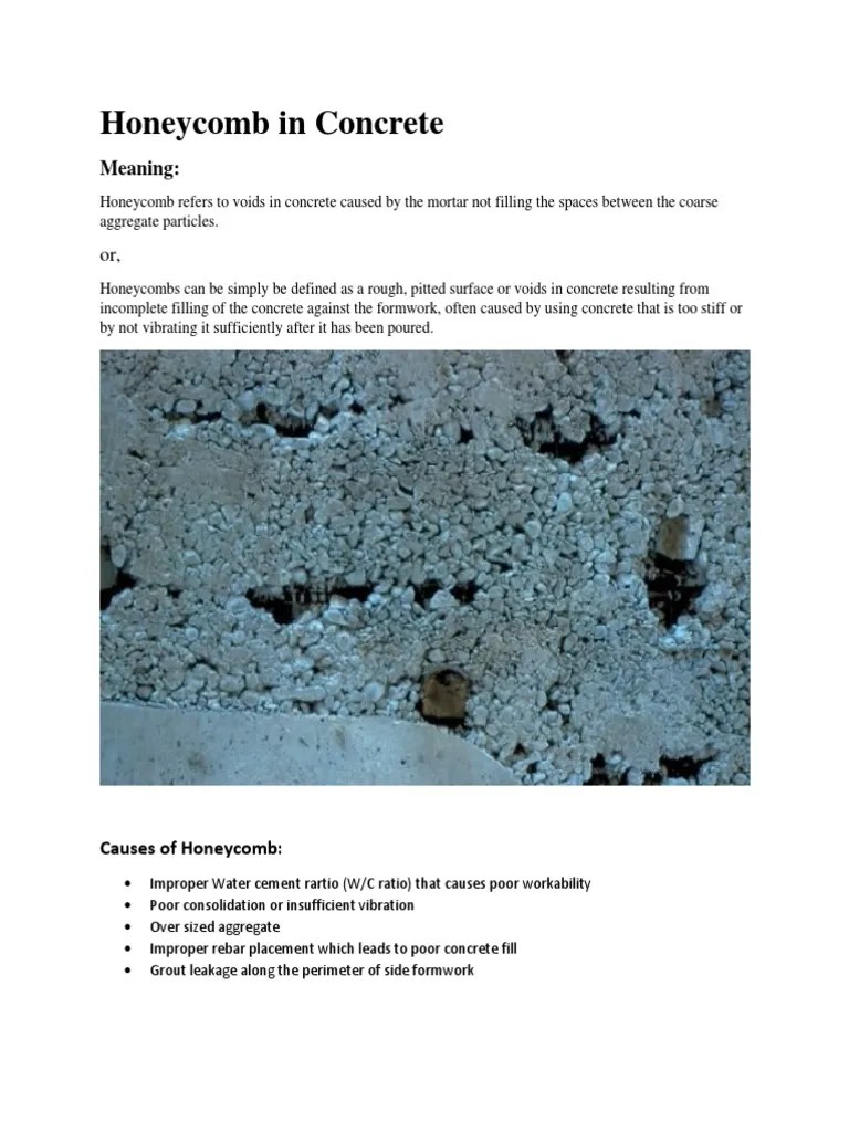 Honeycomb In Concrete | PDF