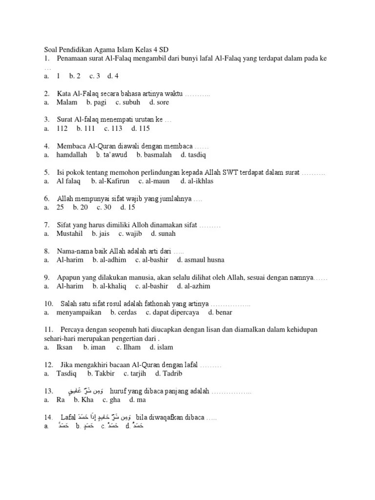 Check spelling or type a new query. Soal Pendidikan Agama Islam Kelas 4 Sd