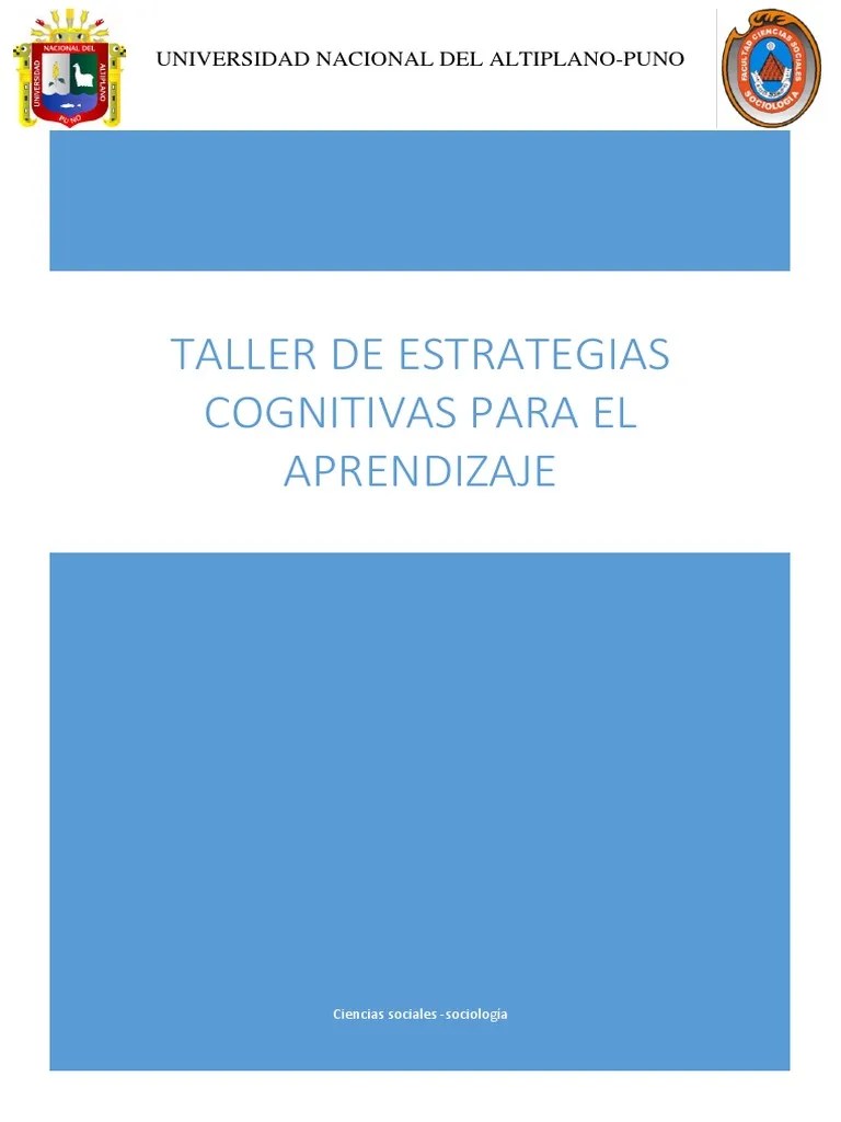 Taller De Estrategias Cognitivas Para El Aprendizaje | PDF | Internet | Science
