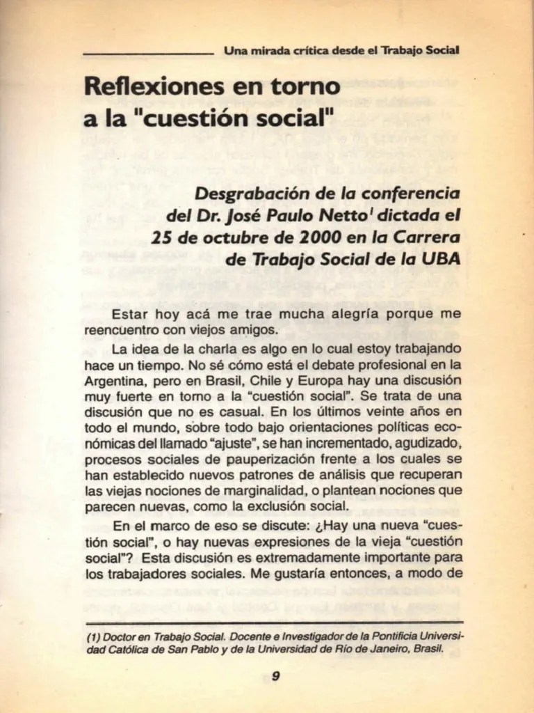 Dr. José Paulo Netto - Conferencia 25-10-00 | PDF