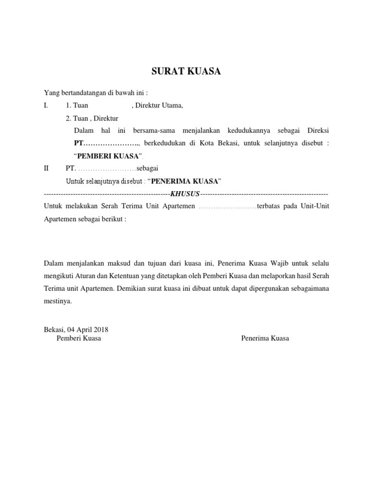 You just have to go through the gallery below the contoh berita acara serah terima . Surat Kuasa Ke Pengelola Gedung Pdf