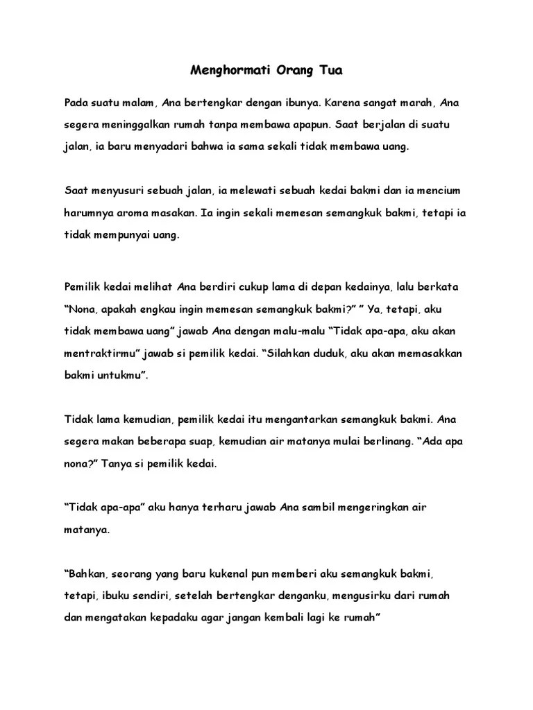 Demikianlah 4 kisah inspiratif keajaiban sedekah yang kami coba bagikan kepada pembaca. Cerpen Tentang Menghormati Orang Tua Pigura