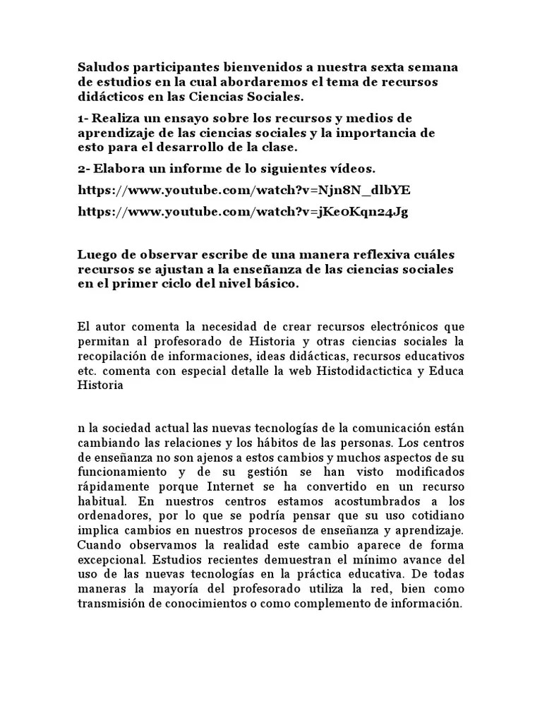 Tarea 5 De Didactica Especial De La Ciencia Sociales | PDF | Maestros ...