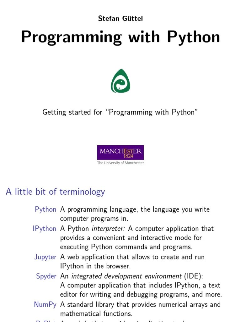 Programming With Python | PDF | Python (Programming Language ...