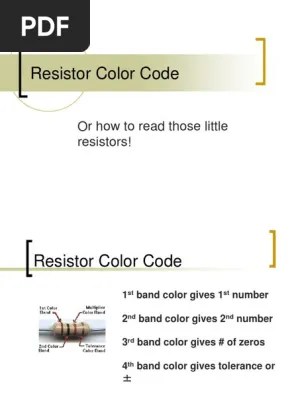 Resistor Color Code Or How To Read Those Little Resistors