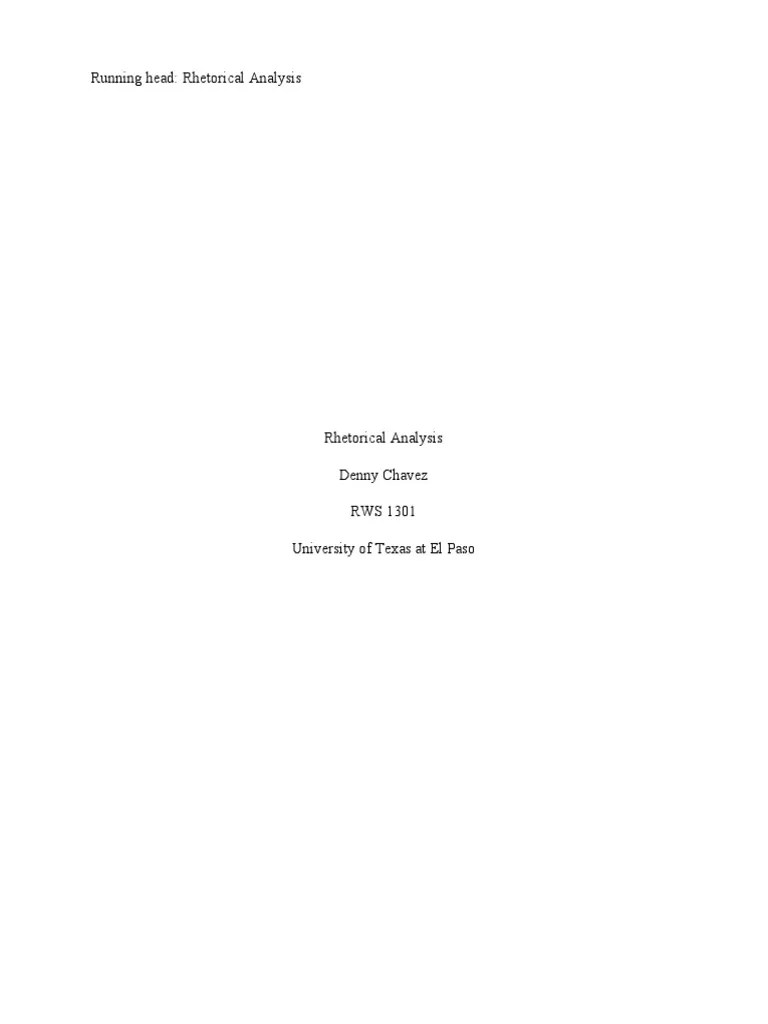 Rhetorical Analysis 2 | PDF | Rhetoric | Logos