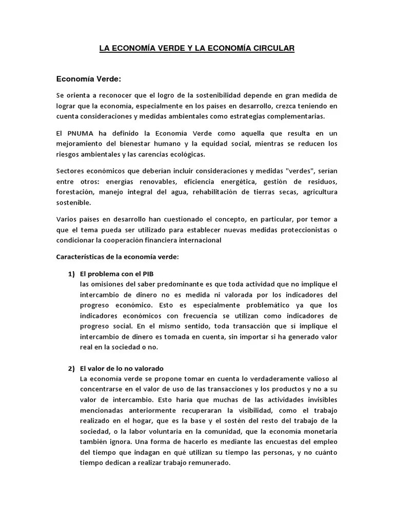 La Economía Verde Y La Economía Circular 3ra Semana | PDF | Desarrollo Sostenible | Sustentabilidad