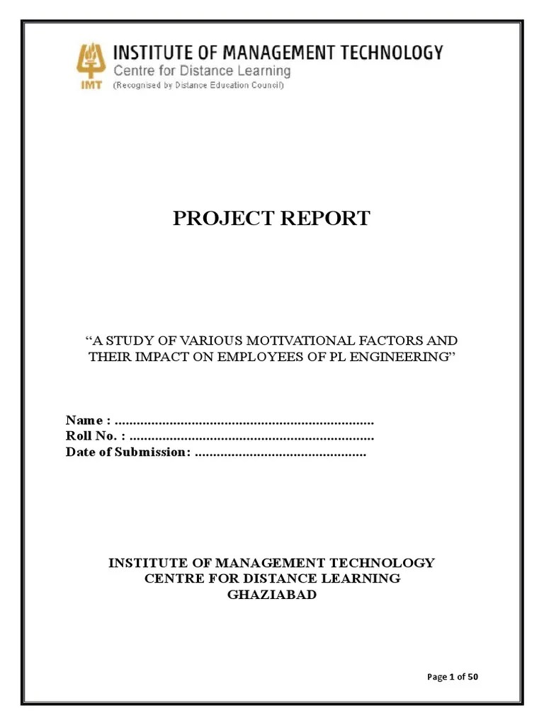 Project Report On Employee Motivation-1 | PDF | Motivation | Motivational