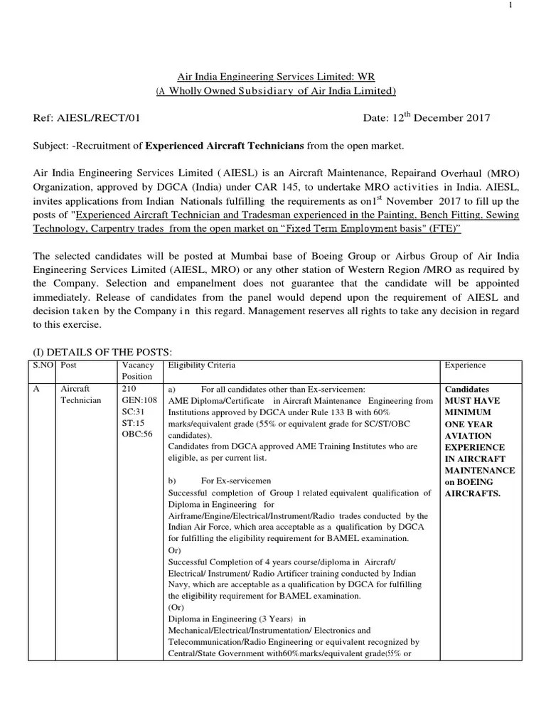 Air India Ad Making Pdf Diploma Aerospace