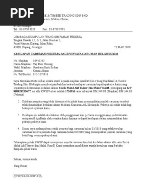 Pembetulan Contoh Surat Salah Caruman Kwsp : Contoh Surat Pengecualian Bayar Caruman Kwsp Otosection