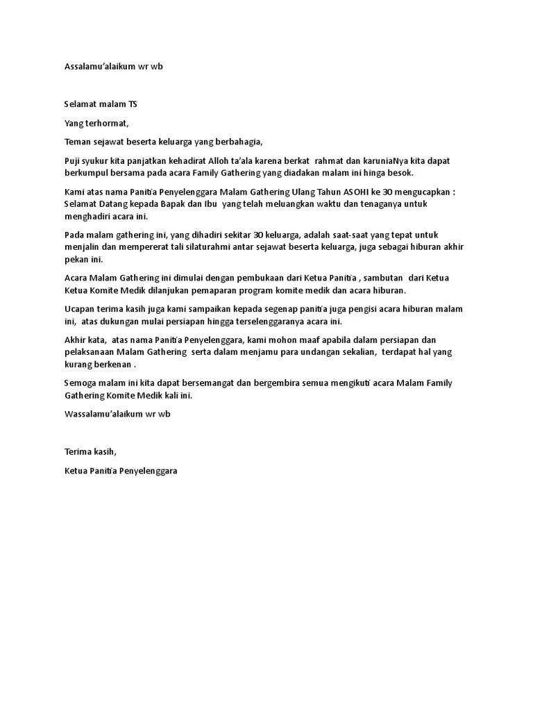 Contoh Teks Mc Acara Family Gathering Bagikan Contoh Cute766