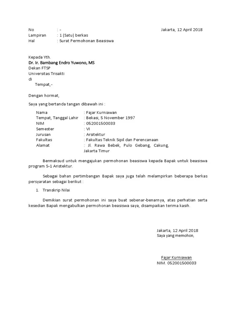 Dapatkan informasi cara cek saldo, cara klaim, manfaat, serta cara daftarnya di cermati.com. Contoh Surat Permohonan Beasiswa