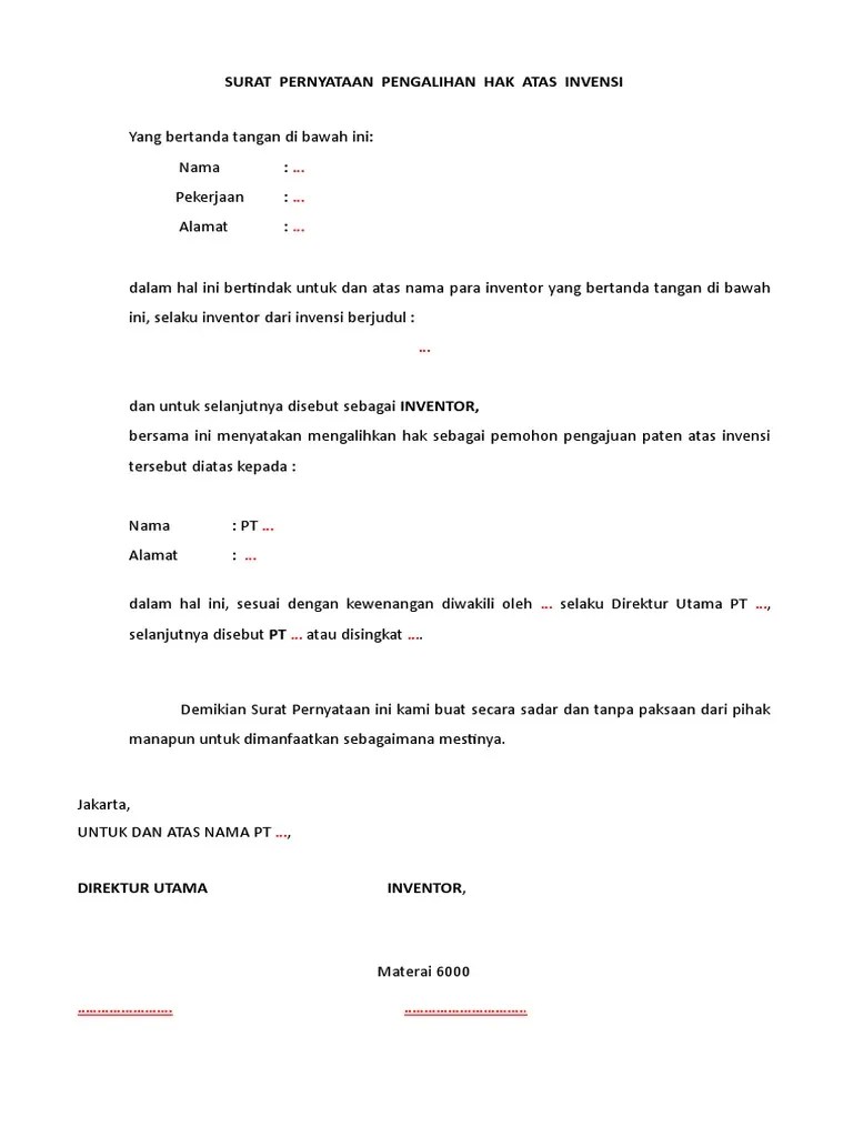 Contoh Surat Kuasa Hak Cipta Dan Surat Pernyataan Berikut beberapa Contoh Surat Hak Cipta untuk Berbagai Hasil Karya.