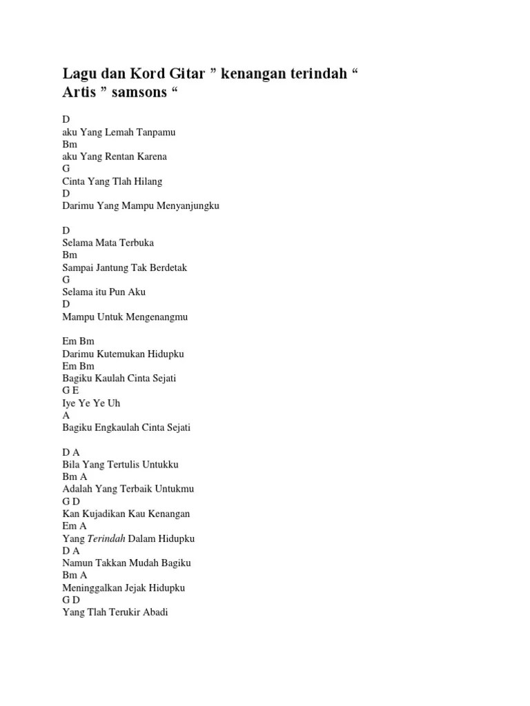Lagu ini dirilis pada 2005 dan terdapat dalam album samsons berjudul naluri lelaki. Kenangan Terindah Pdf