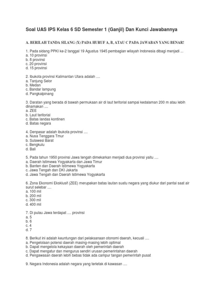 Soal ini bisa digunakan sebagai . Kumpulan Soal Ips Kelas 6 100 Soal Soal Beinyu Com