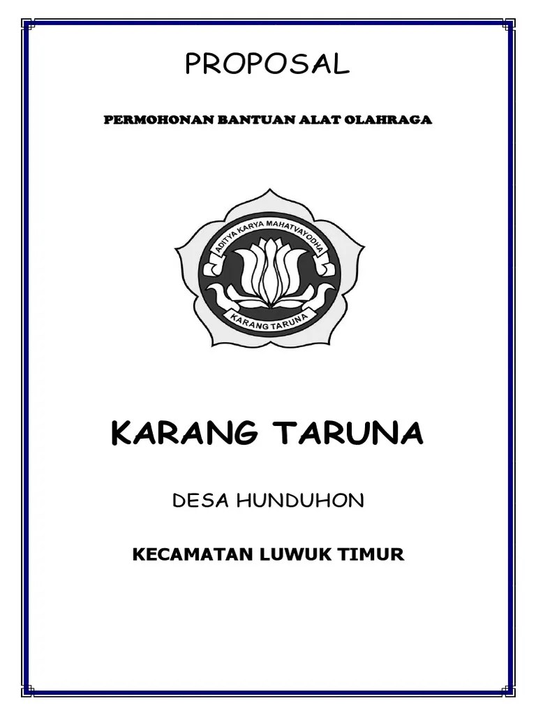 Diy di yogyakarta dengan hormat, dalam rangka pengembangan aktifitas pemuda karang taruna didalam Proposal Bantuan Alat Olah Raga