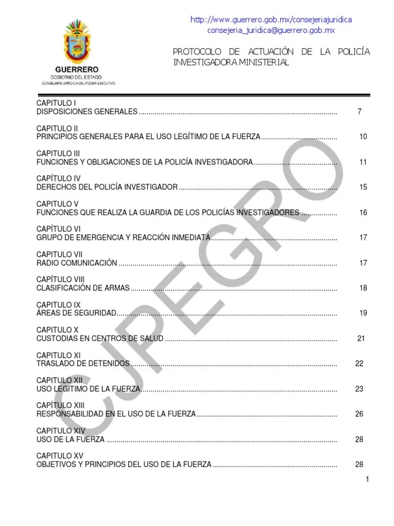 Protocolo De Actuacion De La Policia Investigadora Ministerial | PDF | Policía | Derechos Humanos