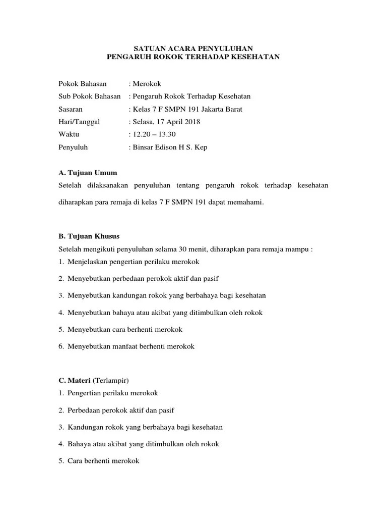 SAP Merokok Pakek Evaluasi | PDF