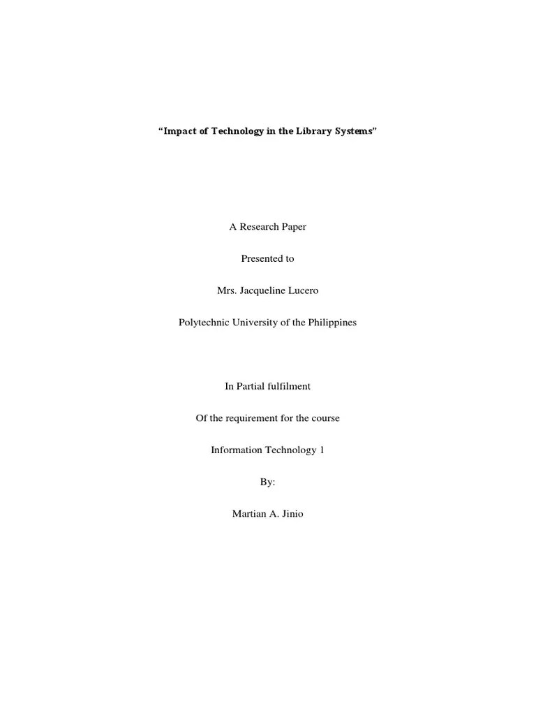 Impact Of Technology In Library Systems | PDF | Radio Frequency ...