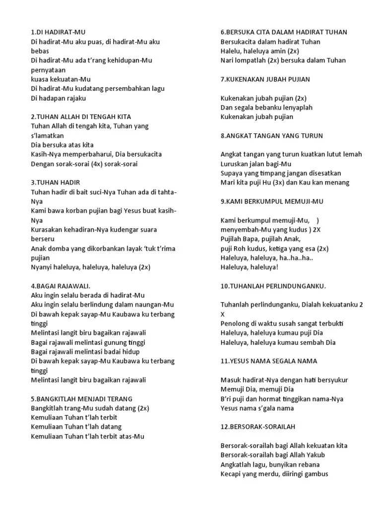 400+ Kumpulan Lagu-Lagu Rohani | PDF
