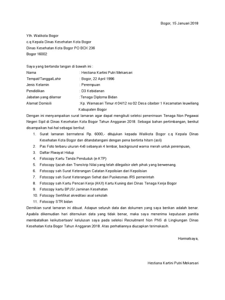 Contoh lamaran kerja ke dinas kebersihan. 19++ Contoh Surat Lamaran Ke Dinas Kesehatan - Kumpulan Contoh Gambar