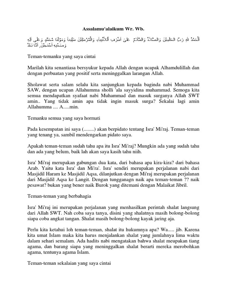 Check spelling or type a new query. Pidato Isra Mi Raj Untuk Anak Anak Singkat Pdf