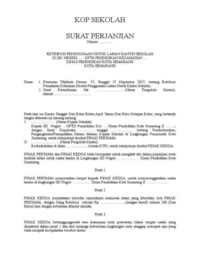 Surat Perjanjian Kantin | PDF