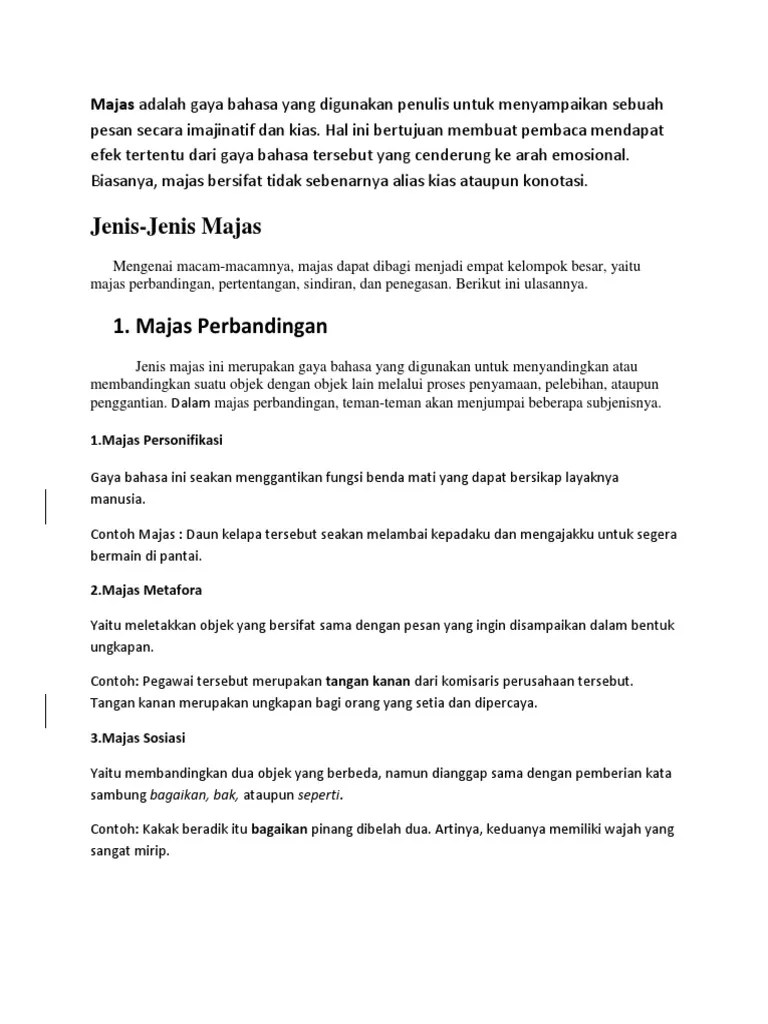 Contoh Majas Anafora Dan Artinya