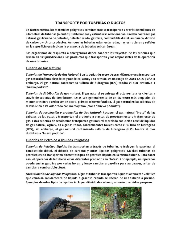 Transporte Por Tuberías O Ductos | PDF | Gas Natural | Mercancías ...