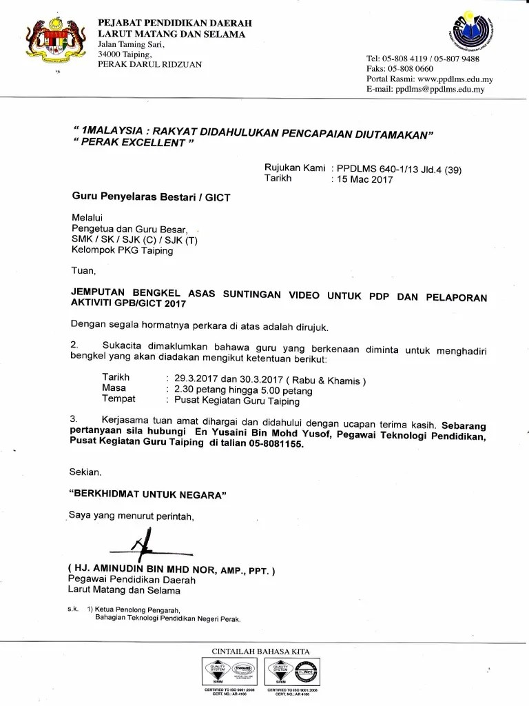 Contoh Surat Jemputan Bengkel Ditdottudit 