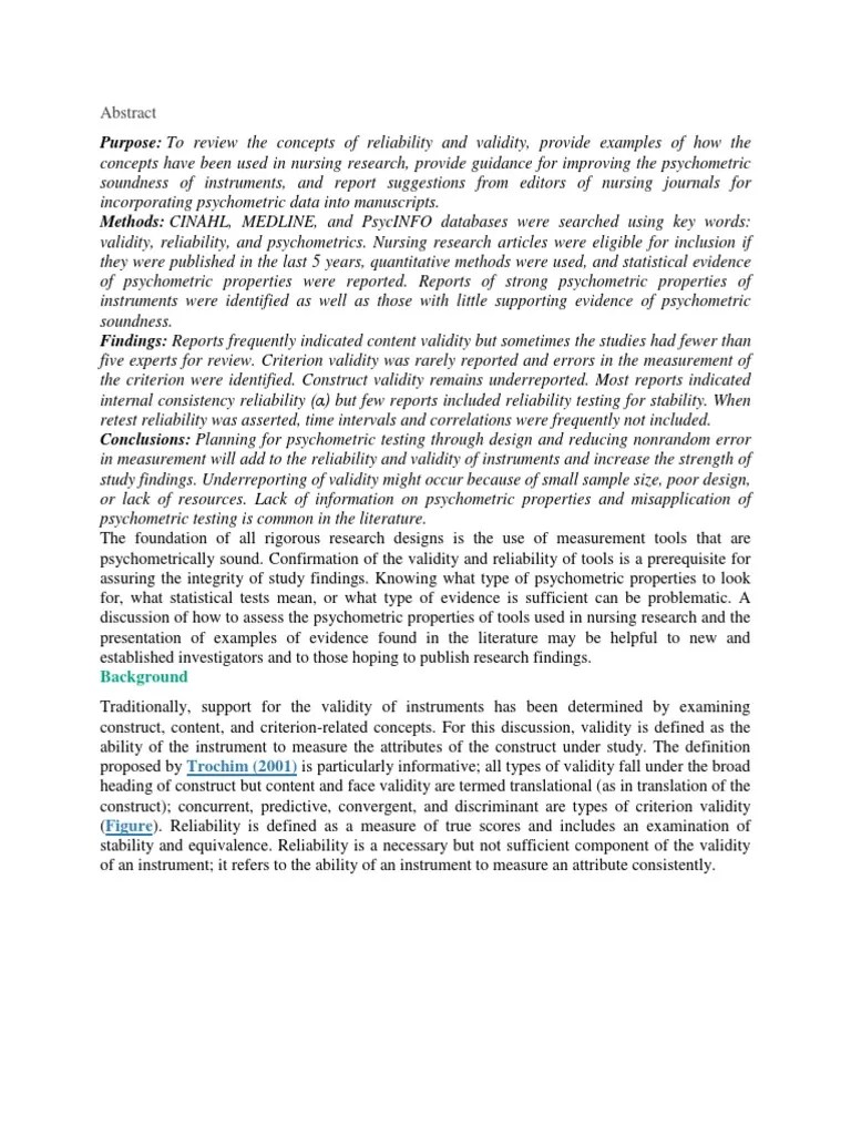 A Psychometric Toolbox For Testing Validity And Reliability | PDF ...