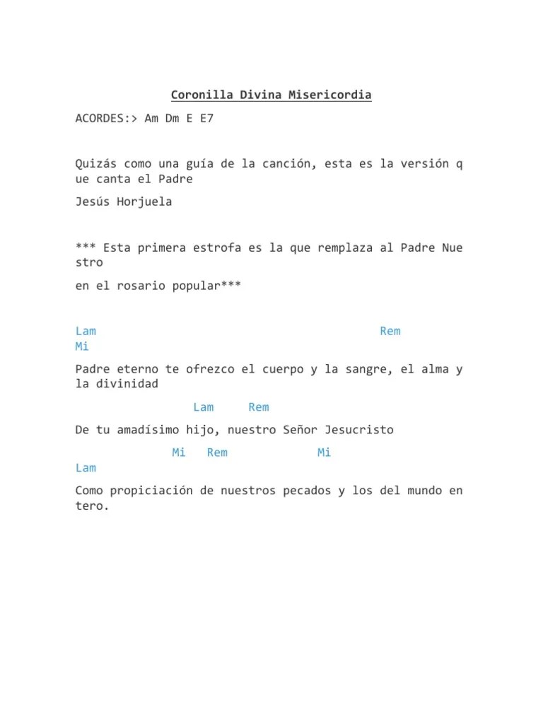Coronilla Divina Misericordia Acordes | PDF