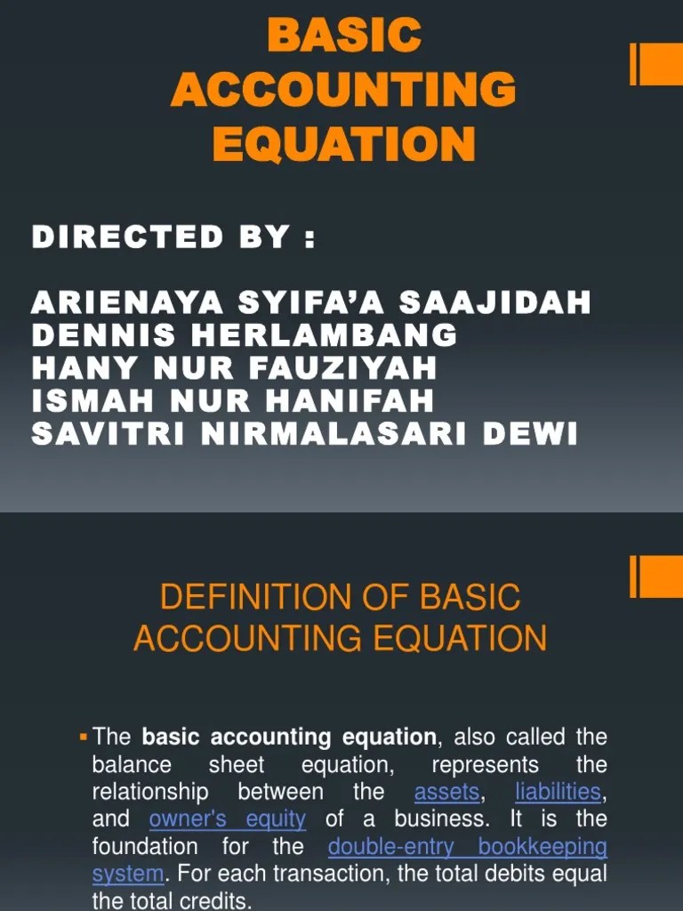 Basic Accounting Equation | PDF | Debits And Credits | Liability (Financial Accounting)