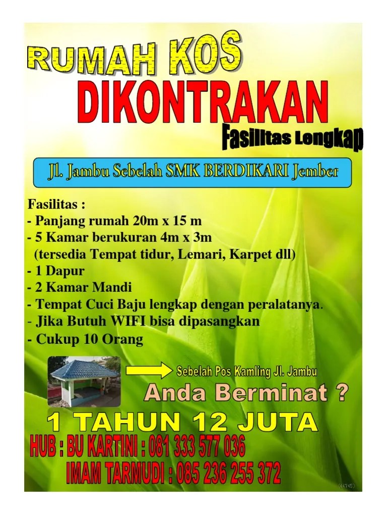 Kelola bisnis kost kamu #jadilebihgampang dengan ekost! Brosur Kos Kosan Masnurul