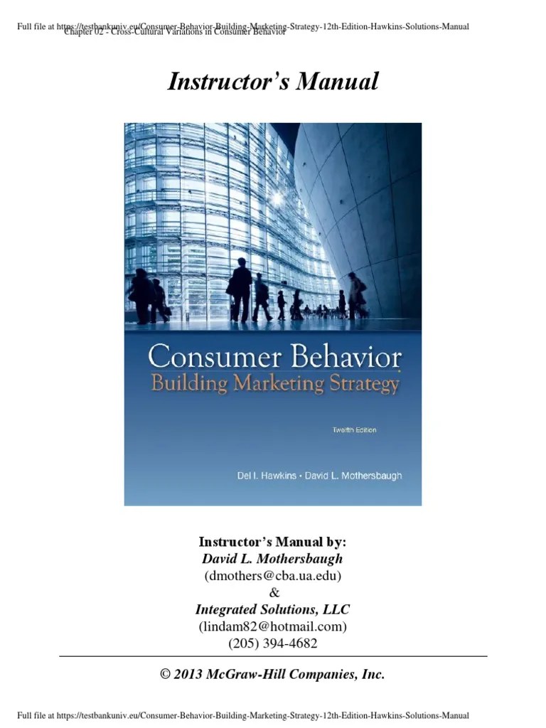 Consumer Behavior Building Marketing Strategy 12th Edition Hawkins ...