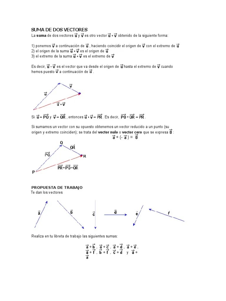 Guia De Vectores | PDF | Vector Euclidiano | Escalar (Matemáticas)