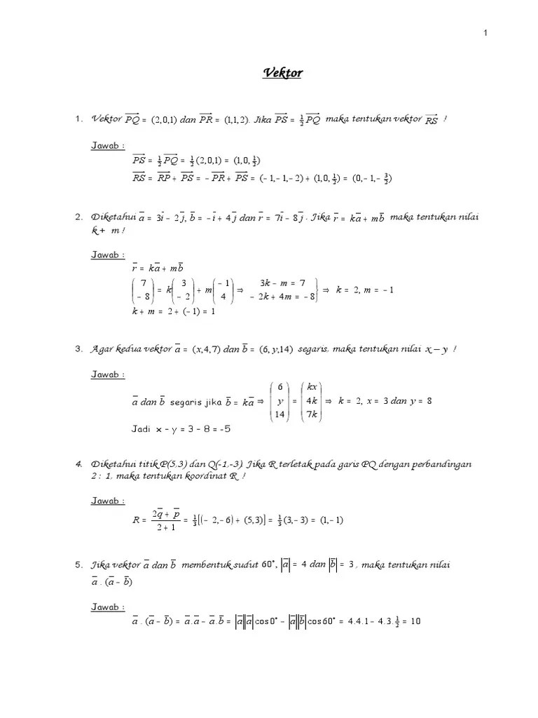 Vektor: PQ PS Jika PR Dan PQ RS | PDF