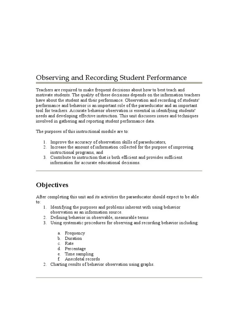 Observing Behavior | PDF | Accuracy And Precision | Observation