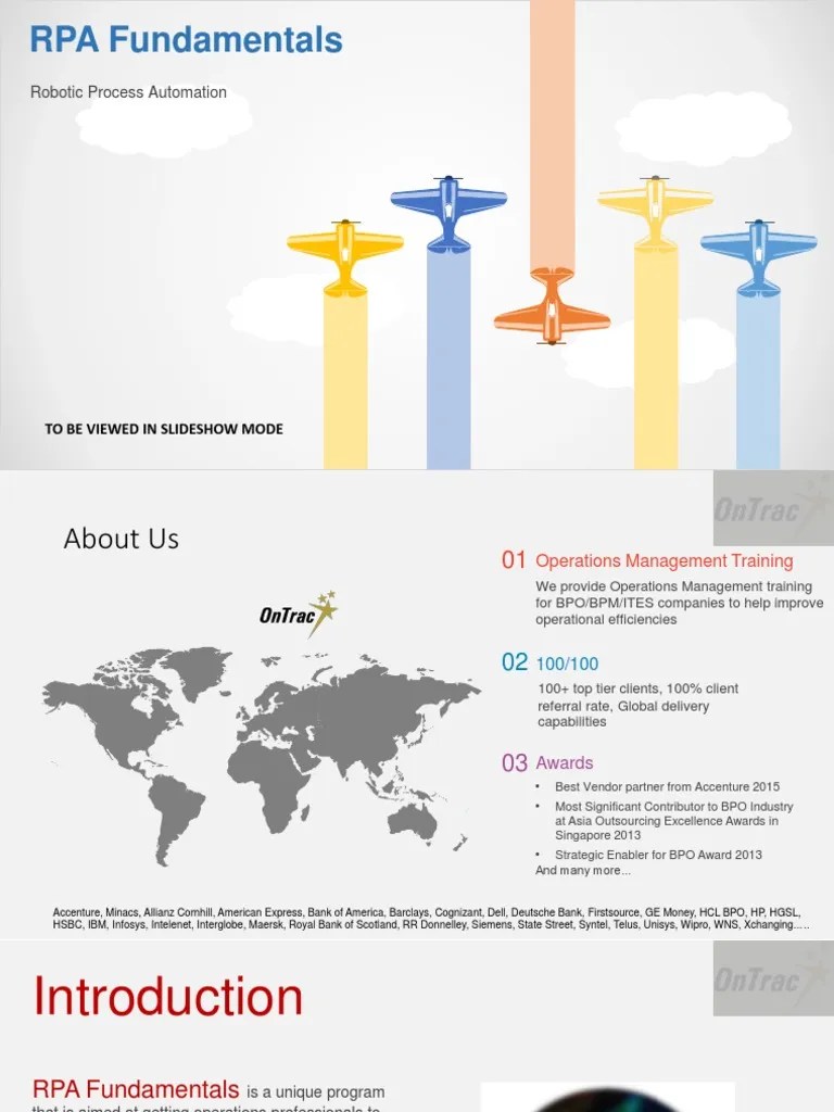 RPA Fundamentals | PDF | Automation | Business Process Outsourcing