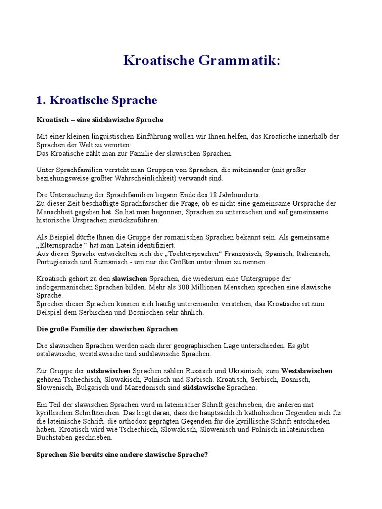 Vielen dank für eure hilfe!!! Kroatische Grammatik Pdf