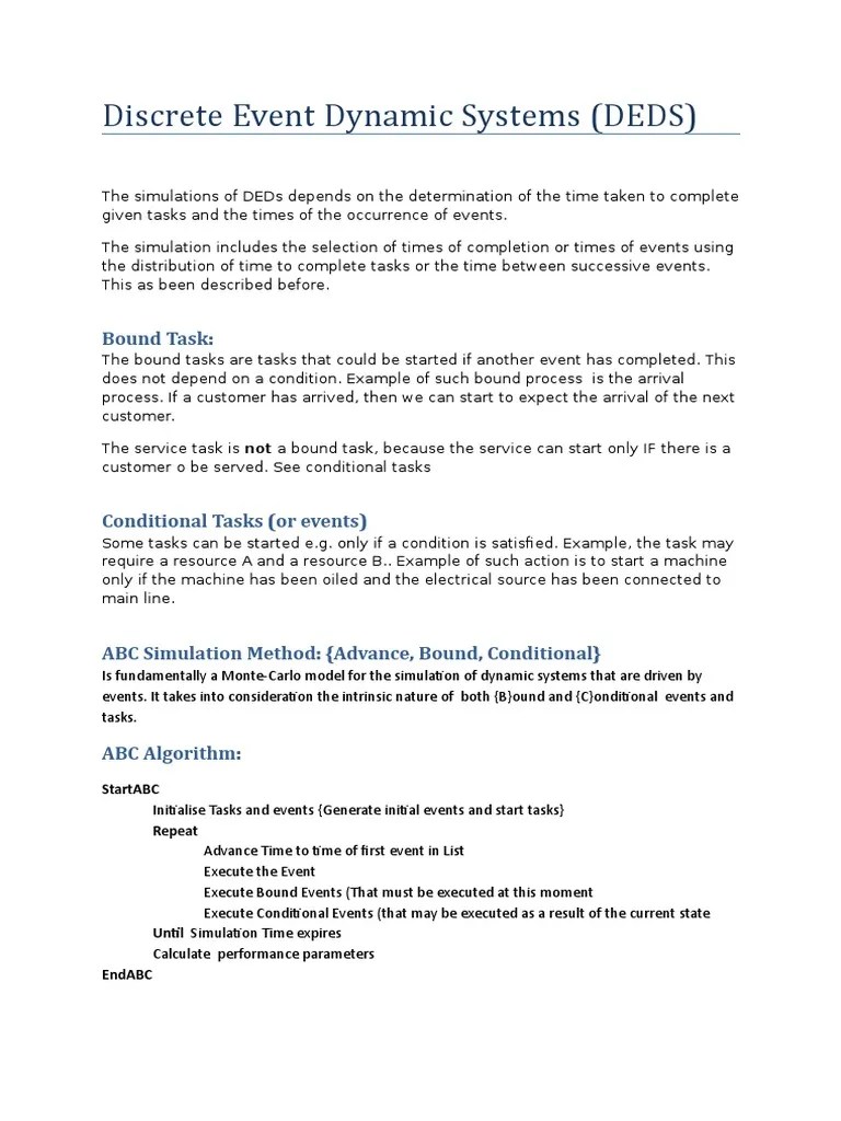 07 Simulation Of Discrete Event Dynamic Systems | PDF