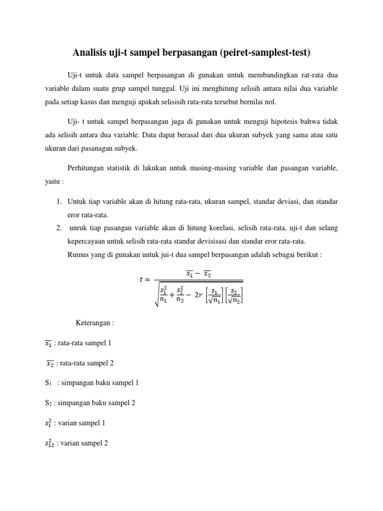 Analisa Dengan Uji T Dua Variabel Bebas P 1 P 2 D 0 Ha.